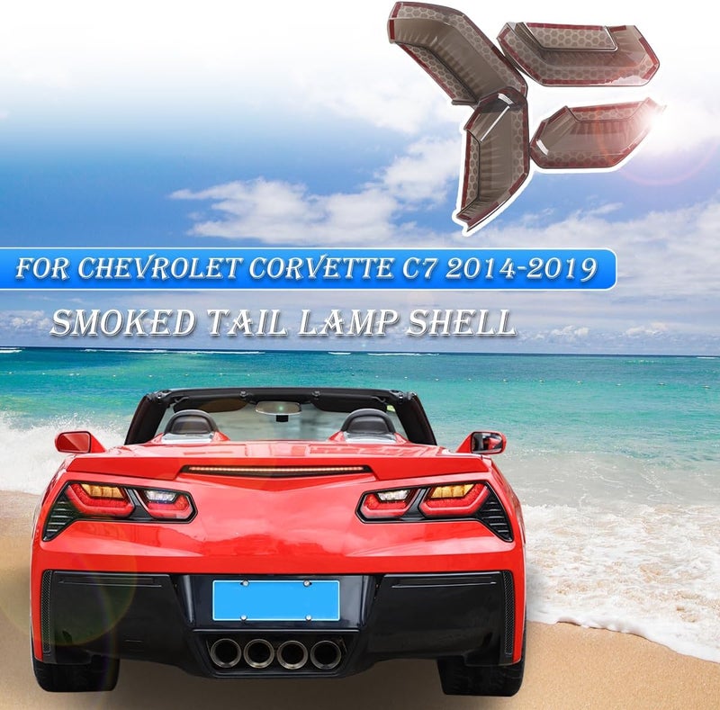 JONKOKO ABS Black Rear Tail Light Lens Taillight Kit Fit for Chevrolet Corvette C7 2014-2019 Car Exterior Taillight Protection Cover Accessories (Style B) - Image 3